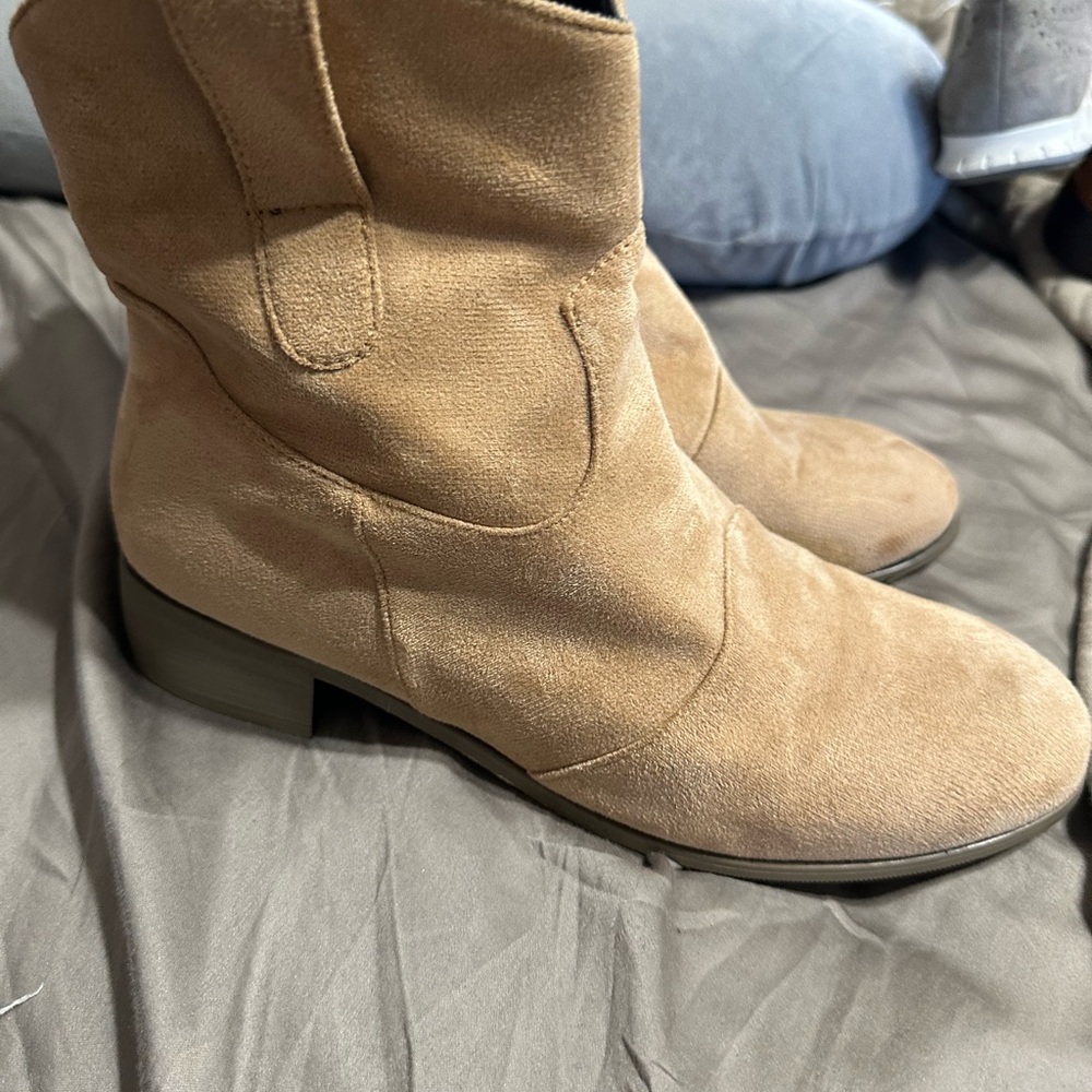 Beige Suede Women's Boots